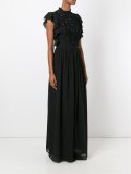 embroidered front semi sheer dress