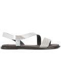 metallic flat sandals