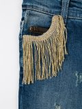 fringed pocket slim jeans