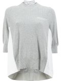 poplin insert knitted top