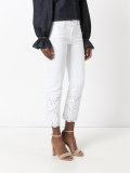 eyelet-detail cropped jeans