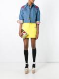 beaded patch fitted skirt
