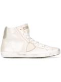 panelled hi-top sneakers