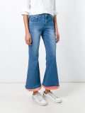 fluffy flared hem jeans