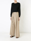 pleated high-waisted trousers