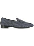 buckle detail dots print loafers