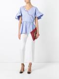 polka dots ruffled blouse