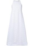 embroidered panel flared dress