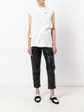 ribbed detail folded sweatshirt 