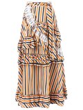 stripe ruffled skirt