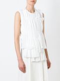 pleated sleeveless top