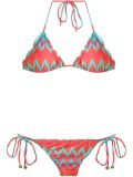 printed triangle bikini set