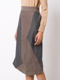 asymmetric pinstripe skirt