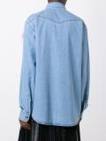 glitter eye appliqué denim shirt