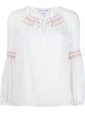 embroidered neck blouse