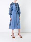 embroidered flared midi dress 