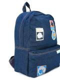 multi-patch denim backpack