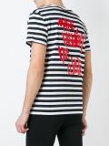 make fashion not war涂鸦条纹T恤