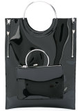 ring handle vinyl tote bag