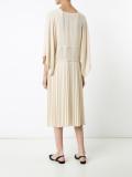 V-neck pleated dress