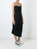 side gathered strapless dress