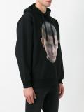 printed face hoodie
