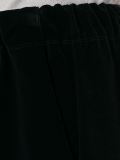 raw edge velvet trousers