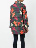 leaf print padded coat 