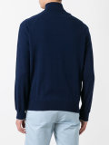 embroidered logo zip up cardigan 