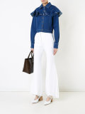 ruffled denim jacket