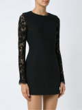 lace sleeves fitted dress