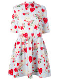 heart collar flared dress