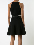 plunging V-neck flared dress