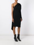 one shoulder draped dress