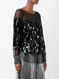 sheer sequinned blouse