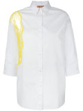 lace panel oversized shirt 