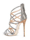 snake effect cut-out sandals