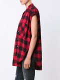 oversized sleeveless check shirt