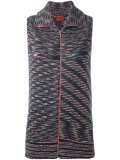 static effect zipped cardigan