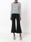 striped cat-embroidered knitted top