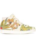floral jacquard hi-top sneakers