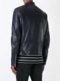 press stud leather jacket