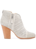 perforated decoration ankle boots