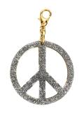 glitter peace sign keyring