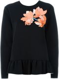 embellished flower appliqué blouse 