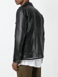 button-up leather jacket