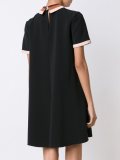 contrast collar short sleeve dress