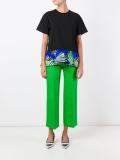 ruffled printed hem T-shirt