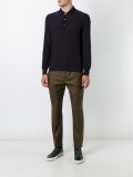 long sleeve knit polo shirt