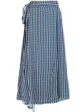 checked wrap skirt